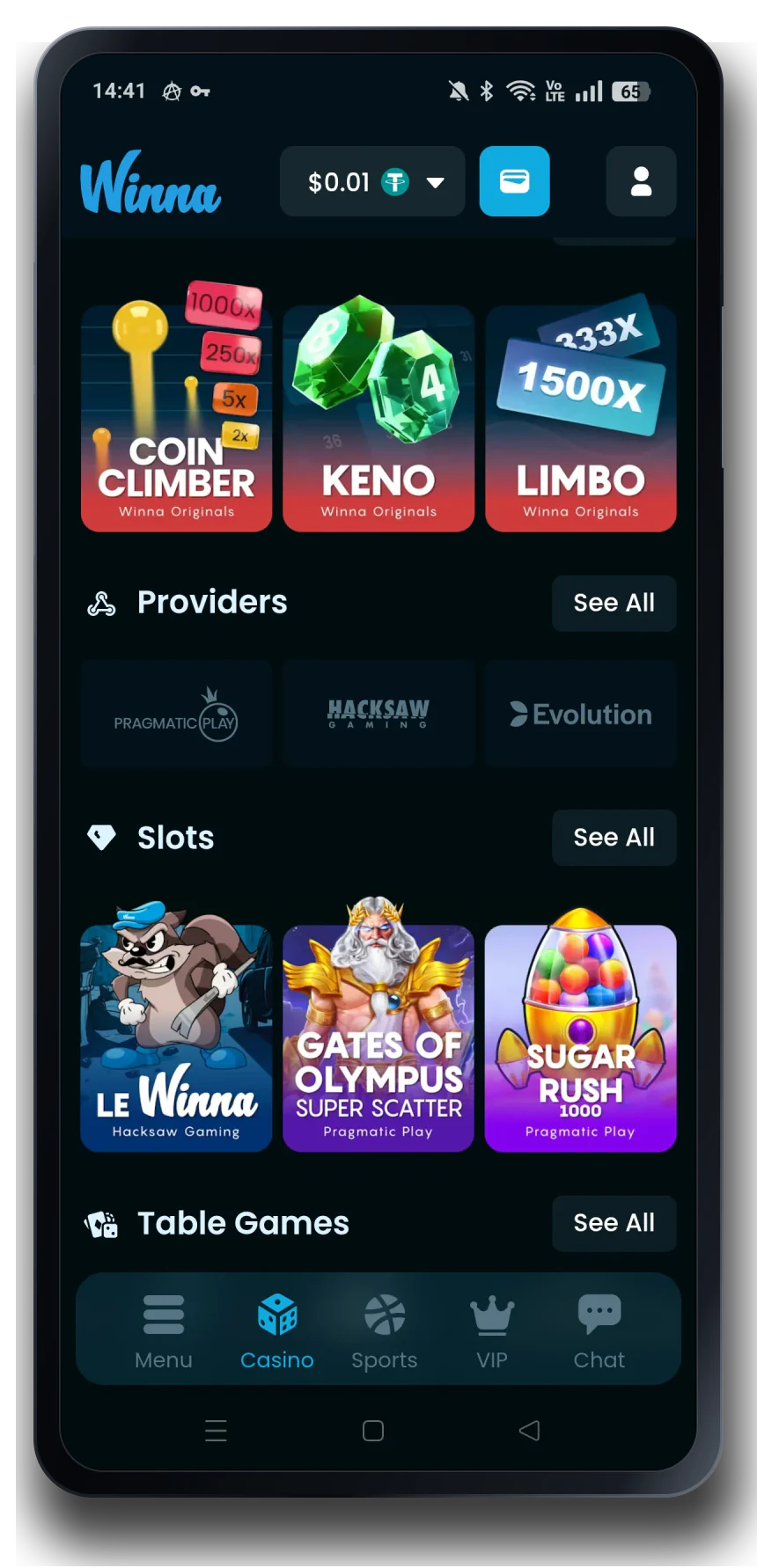 Winna mobile interface capture