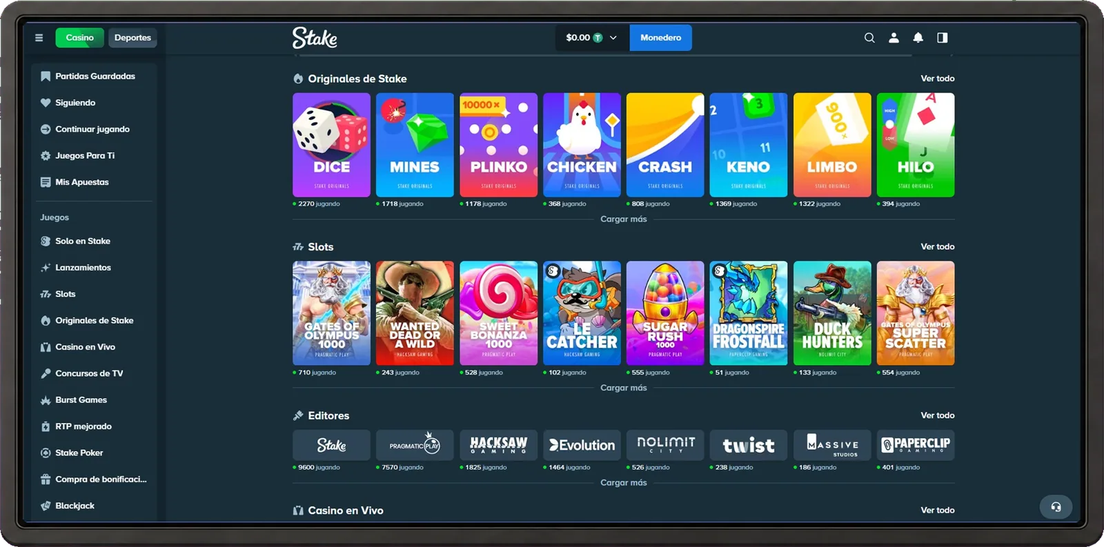 Stake desktop interface screenshot